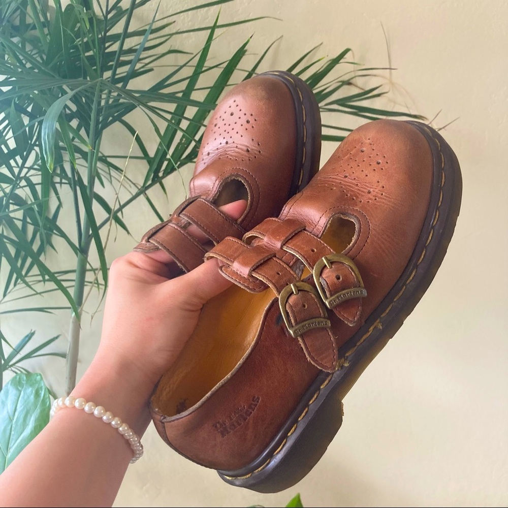 VINTAGE 1990 DR. MARTENS BROWN MARY JANE SHOES 8065